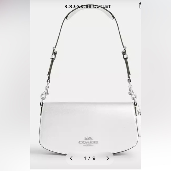🖤COACH NWT - light silver Andrea Shoulder‎ Bag🖤 - Picture 1 of 12